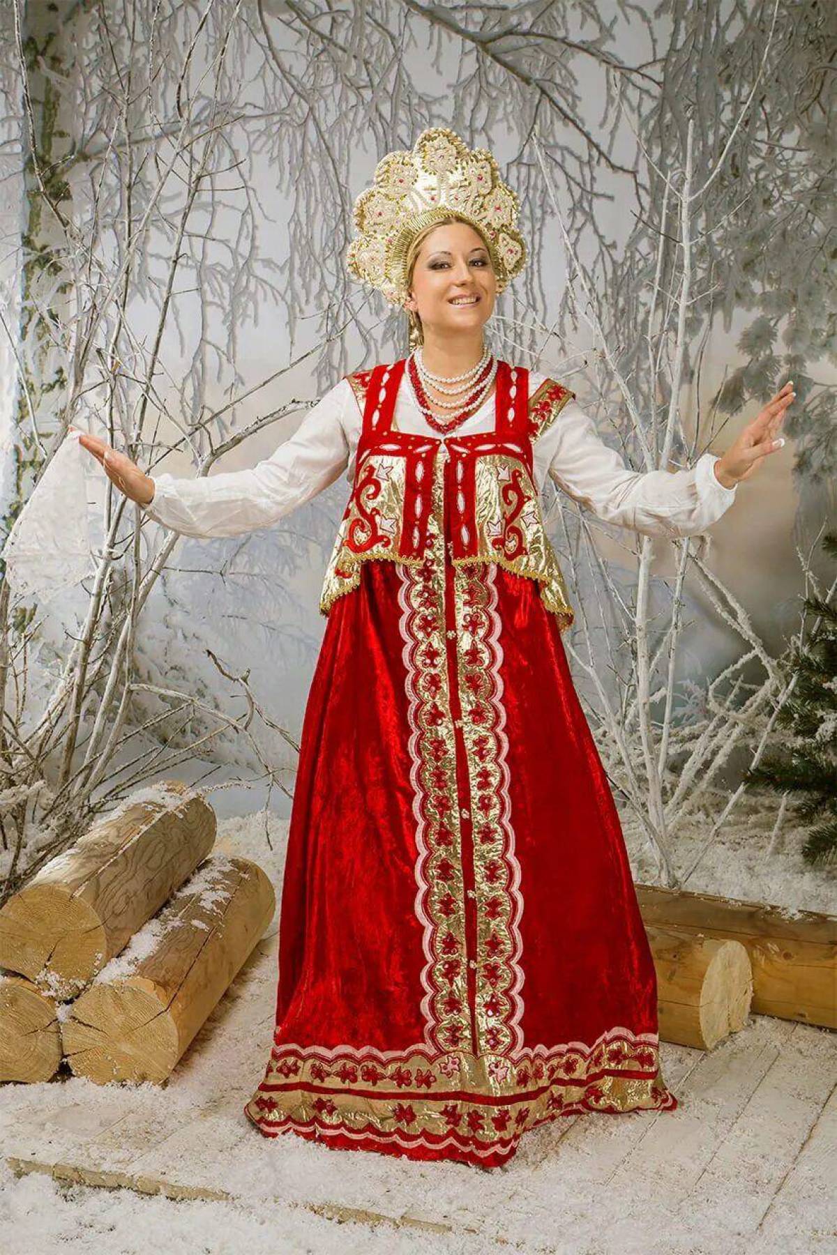 Girls in Slavic costumes in Weifang